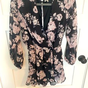 Long sleeve floral romper
